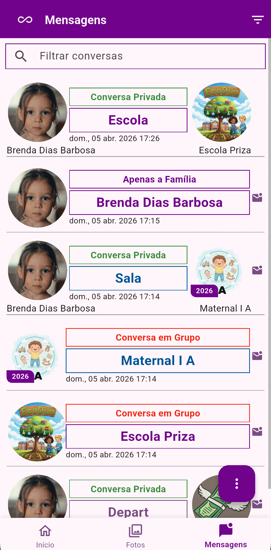 Lista de Conversas