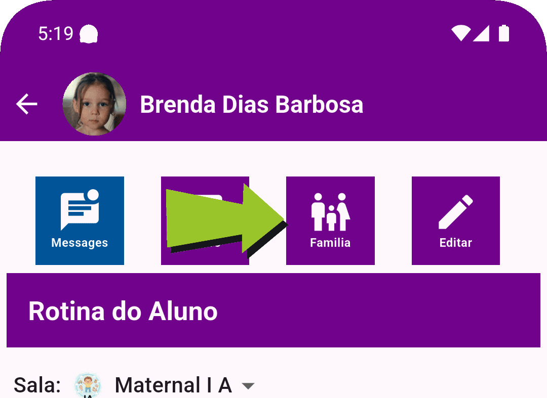 Acesse a Configuração da Família