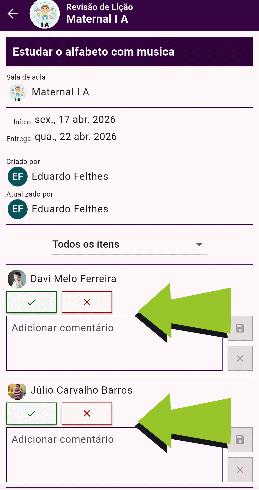 Revisando a lição de casa