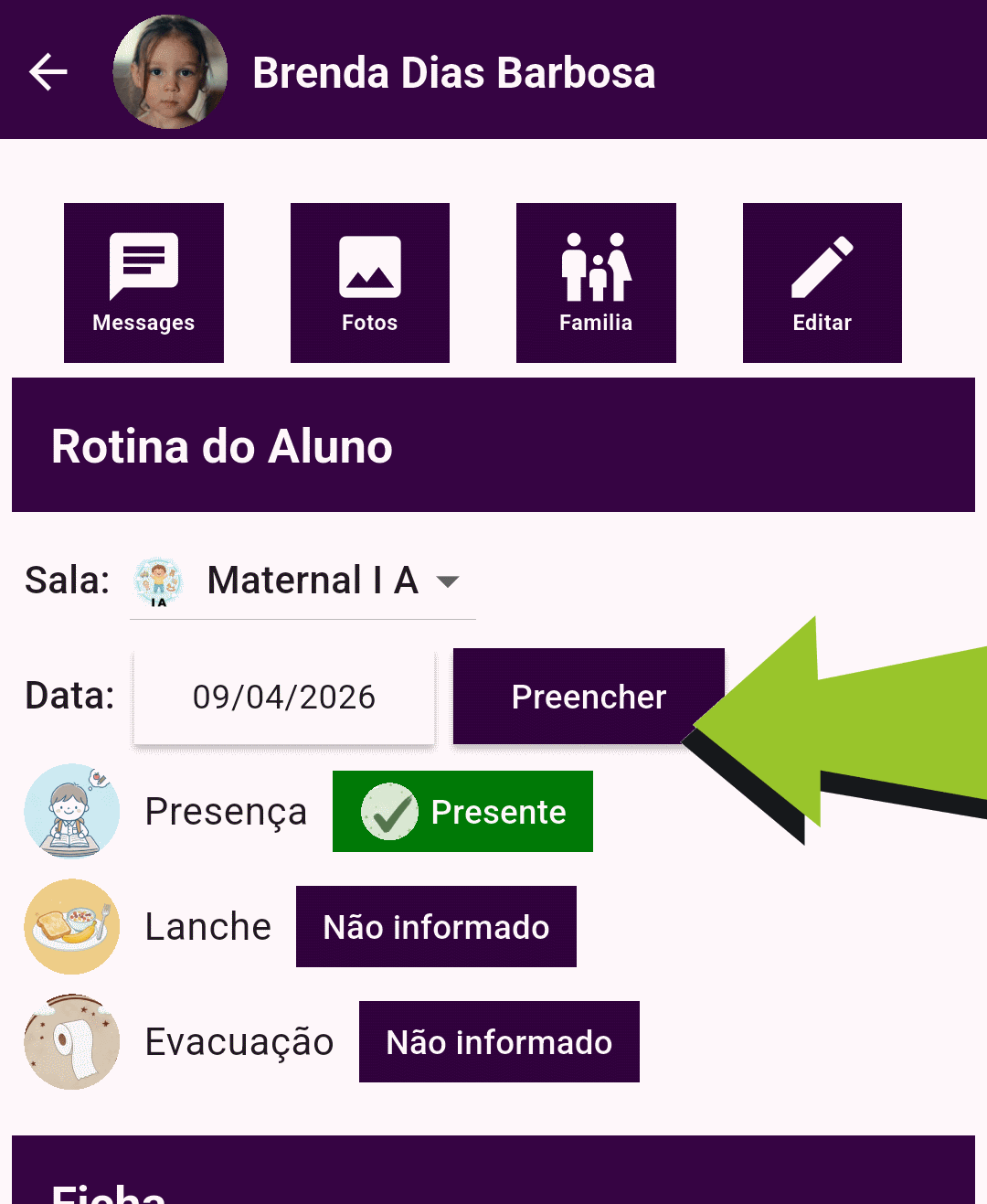 Rotina do Aluno